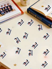 Personalized Portrait Stickers, Custom Portrait Confetti, Custom Text Stickers, High School And College Graduation Cap Custom Stickers Set, Personalized ID Photo Printing Paper, Custom Face Printing - Multicolor - View 3