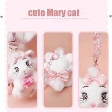Disney Marie Cat 毛絨娃娃鑰匙圈 包包配件 生日禮物 情人節禮物 派對小禮 紀念品 - 白色 - View 5