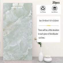 20-teilige moderne weiße Marmor Peel & Stick Fliesen Wandpaneele - selbstklebende Vinyl Küchenrückwand & Badezimmer, einfaches Matching Design, 60 x 30 cm - 20Pcs - Übersicht 16