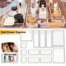 1pc/5pcs/9pcs/13pcs/25pcs Transparent Plastic Drawer Storage Boxes Set, Multiple Combination Options, Multi-Functional Bathroom Vanity Drawer Organizers, For Cosmetics, Bedroom, Kitchen Supplies, Office Items, Pet Desk Organizers, With Drawers, Space Saving, For Organizing Daily Necessities, Decorating Autumn Holidays, Room Decor, Home Decor, Autumn Decoration, Bedroom Decor - Clear - View 8