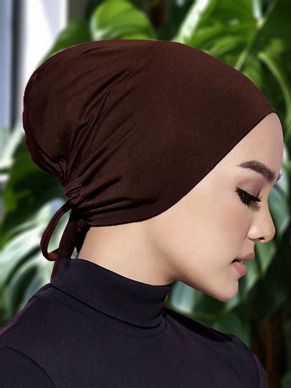 1 Stück Damen Mode einfarbiger elastischer Kordelzug Kapuzen weicher Kopftuch Schal, leicht zu tragender Kopfschal für den täglichen Gebrauch, Urlaub, Reiseessentiell