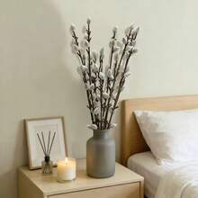 6pcs Artificial Silver Willow Berries Bouquet, Maintenance-Free, Modern Minimalist, Suitable For Indoor Tabletop, Entryway, Living Room Display, Various Festivals And Seasonal Decor - Milky - View 9