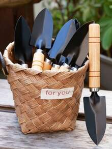 5pcs Garden Tool Mini Shovel, Flower Trowel, Gardening Trowel, Miniature Wooden Handle Narrow Shovel - A - View 3