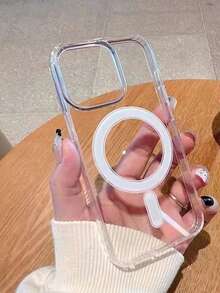 Transparent Soft Gel Magnetic Charging Protective Case, Shock-Proof Ultra-Thin, Compatible With - Clear - View 1