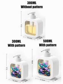 Creative Bathroom Dispenser Bottle With Manual Pump - Featuring Marine Life Art, With Manual Pump - Underwater World: Coral, Octopus And Starfish Adventure, Fresh Watercolor Style, Suitable For Bathroom, Kitchen And Sink Design Or Decor - Suitable For Dispensing Hand Soap, Hand Wash, Body Wash - Creative Lotion Bottle, Lotion Dispenser, Bathroom Accessories - Multicolor - View 9
