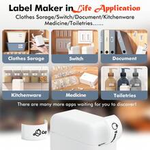 ORICO Label Maker, Mini Thermal Label Printer, Portable Printer, Photo Printer, Portable Thermal Printer, Multi-Functional Mini Portable Printer, Comes With 8 Rolls Of 14*30 Color Labels And 1 Roll Of White Labels, Multiple Templates, Fonts, Icons, Can Customize Name Labels, Suitable For Home, School - L12+9 Rolls Of Mixed Color Paper - View 8