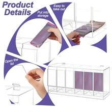 Organizador de tarjetas de acrílico con 6 ranuras, caja de almacenamiento transparente para distribución de paquetes de suplementos de tarjetas de juegos/anime - transparente - Ver 3