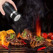 Lonffery Salt And Pepper Shakers Set, Stainless Steel With Glass Bottle For Table, RV, Camp, BBQ, Set Of 2, Black - 霧面黑 - 查看 11