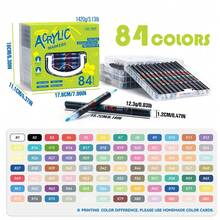 Bộ bút dạ acrylic hai đầu 12/24/36/48/60/72/100/120 màu, ngòi mềm & cứng, dụng cụ mỹ thuật cho học sinh, chống thấm nước, khô nhanh, không lem mực, hộp quà tặng nhiều kích cỡ. - Hộp xếp chồng bằng nhựa PVC năm 1989 - Xem 15