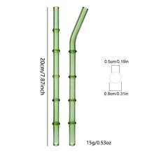 可重复使用防碎玻璃吸管，7.87英寸 x 8毫米，10支绿色玻璃吸管，配2个清洁刷和1个收纳袋，适用于饮料、牛奶、果汁、咖啡。 - 查看 2