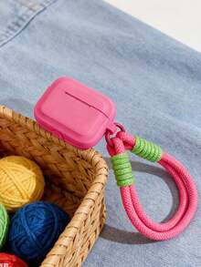 1pc Striped Pink & Green TPU Earphone Strap, Anti-Lost Portable Suitable Compatible With Apple 1/2, Pro, Pro 2 And 4th Gen, Pro 3rd Gen - Rose Red - View 5