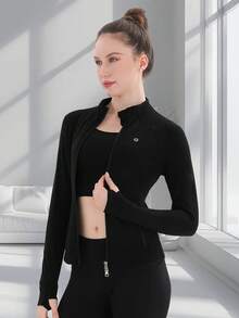 Ladies' Slim Fit Streamlined Performance Pocket Zipper Long Sleeved Jacket Low Impact Yoga Daily Spring Outdoor Sports, Pilates - 彩色 - 查看 8