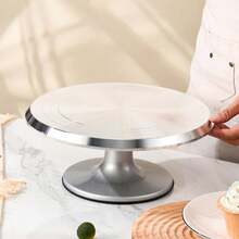 12-Inch Non-Slip Rotating Cake Turntable, Aluminum Alloy Cake Decorating Stand, Bakery Decorating Tool - View 2