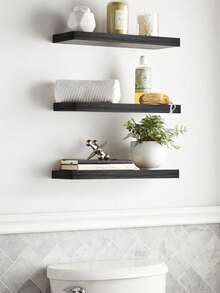 1pc (Accessories Included) Wall Mounted Floating Shelf, Needs Drilling, One-Piece Shelf For Wall Decoration In Bedroom, Study, Living Room, Bathroom, Kitchen - Multicolor - View 4