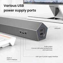 PHILIPS 台式电脑音箱、蓝牙电脑音箱、双连接模式电脑条形音箱、游戏音箱 - 查看 6