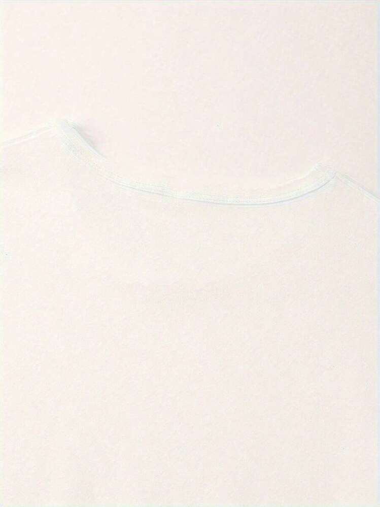 Women's Anime-Inspired Cute Cat & Text Print Oversized T-Shirt - White With Black Line Art, Short Sleeve Round Neck Casual Casual Attire, Kawaii Manga Style Loose Fit Top, - White - View 3