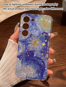 防震油画图案彩色星空软壳手机壳，适用于华为荣耀系列，Galaxy A04e/12/A13/A14/A34/A50/A52/A53/A54/S21/S22/S23/S24/S25/S25 Ultra/S25 FE/S26/S26 Plus/S26 Ultra/S26 Edge、6A/7A/8A、12T/13T/15T/15T Pro，印花图案，购买前请确认兼容性，春季礼物 - 無色 - 查看 2