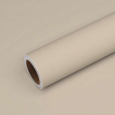 1 Cuộn Giấy Dán Tường Màu Be Mờ, Giấy Dán Tường Trang Trí Bằng Vinyl, Giấy Dán Màu Trơn Dùng Cho Ngăn Kéo Tủ, Tủ Quần Áo, Trang Trí Nhà Cửa, Giấy Dán Tự Dính Chống Thấm Nước Có Thể Tháo Rời Dùng Cho Phòng Ngủ, Phòng Tắm