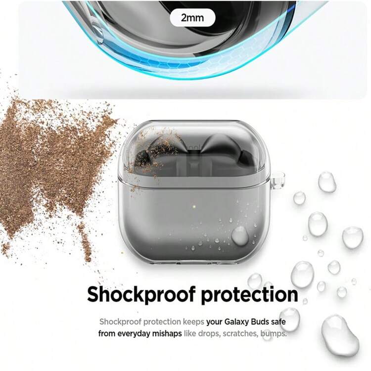 Compatible With Samsung Galaxy Buds 3 Pro & 3 Case, Clear Case With Carabiner, Premium TPU Cover, Wireless Charging, Headphone Accessories, For Men, For Women (Clear) - Multicolor - View 6