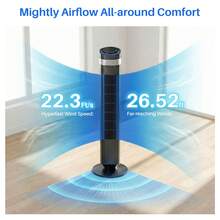 Sweetcrispy Quiet Tower Fan For Bedroom, 28dB Silent Standing Fan With 12H Timer, Smart Auto Mode, 64° Oscillating Bladeless Cooling Fan For Home Office - Xem 8