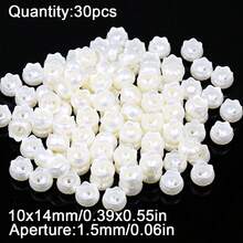 14/18/24mm Acrylic Beige Lily Flower Beads, Hole Beads For Jewelry DIY Handmade Necklace Bracelet Craft Supplies - DIY - View 6