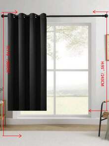 Cortina divisória blackout estilo clássico (1 peça) - Painel superior com ilhós para privacidade e isolamento acústico - Tecido liso de poliéster de alta precisão para porta de pátio ou quarto - Cortina sem cordão com tema campestre para todas as estações, ideal para quarto e sala de estar. - Preto - Ver 50