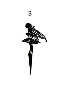 1pc Creative Fairy Artwork Insert Decor, Metal Iron Craft Wind Vane For Outdoor Garden Decoration - Black - View 13