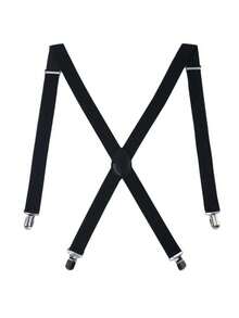 4pcs Adjustable X-Shape Suspenders For Men - Black - View 2