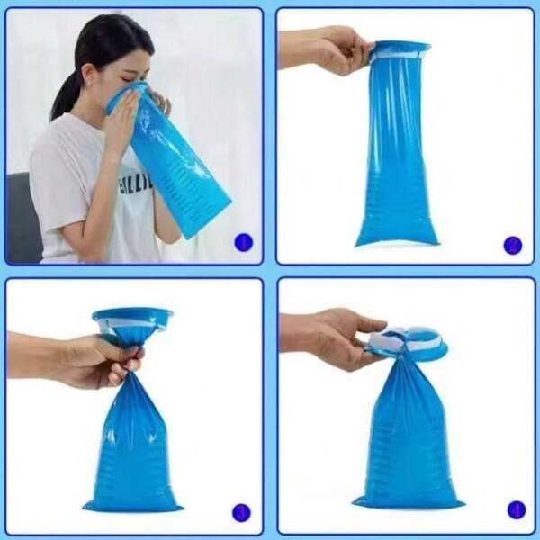 1/10pcs Disposable Vomit Bags, Portable Vomit Bags With Scales - Suitable For Cars, Travel, Airplanes, Emergency Kits, Can Be Used For Car Cleaning And Motion Sickness Treatment, Autumn Home Decor, Travel Storage Bags, Cosmetic Bags, Cosmetic Pouches, Holiday Storage Bags, Large Capacity Cosmetic Storage Boxes