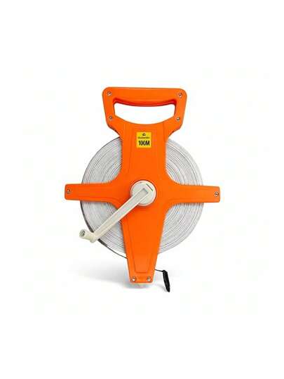 Cinta Métrica de 100 Metro (2.5 mm);  Medidor de Distancia con Carcasa de PP  de Fibra de Vidrio para Construcción y Topografía. Bluelander