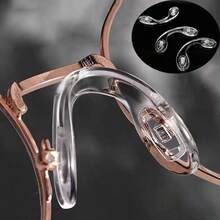 5/8pcs U Shape Silicone Conjoined Eyeglass Soft Nose Pads For Glasses Anti-Slip Insert Nose Pad - Multicolor - View 2