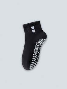 1/2/4 Pairs Random White Socks For Women, Heart Embroidery, Silicone Non-Slip Sole, Professional Yoga Pilates Fitness Socks, Aerobic Exercise Training Ankle Socks - Multicolor - View 7