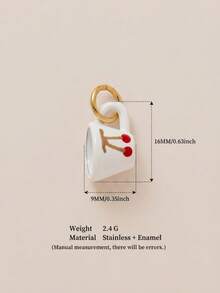 1件夏季清爽插画吊坠，手绘日常风格，18K镀金PVD不锈钢材质，适合DIY制作手链、脚链、项链、身体链等饰品。 - 彩色 - 查看 31