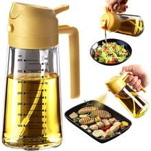 TrendPlain 16oz/470ml Glass Olive Oil Sprayer For Cooking – 2 In 1 Olive Oil Dispenser Bottle For Kitchen Gadgets And Air Fryer Accessories, Salad, BBQ - Black - 查看 12