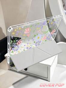 Floral Pattern Tablet Protective Case, Suitable For IPad Air 8 (M4) 2026 (11-Inch), Air 8 (M4) 2026 (13-Inch), Air 11-Inch M3 2025/M2 2024, Air 5th Generation 2022, (A16) 11-Inch 11th Generation 2025, Also Compatible With Samsung Galaxy Tab, Kindle Paperwhite 12th Gen 2024, Transparent Back, Fashionable Pattern Protection, Auto Sleep/Wake Function, Air Cushion Protection, Suitable For Gifts And Office Use - Multicolor - View 5
