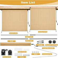 HDPE Shade Cloth For Vertical Awning, Aluminum Tube With Wireless Crank Operation, Vertical Awning, HDPE Shade Cloth For Patio Pergola, Balcony Awning - 卡其色 - 查看 8