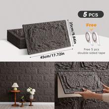 CHEE LYEE 5/10片装自粘墙贴，25x45厘米仿岩石砖，10毫米厚PU仿石瓷砖，文化石陶瓷砖，自粘式，室内外均可使用 - 多色 - 查看 26