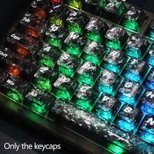 PBT Cherry Profile Keycap Set, Carbon Fiber Texture, Non-Transparent Characters & Shine-Through Backlit, For Mechanical Keyboards With Cherry MX Switches, 6.25U Spacebar, Keycaps Only, Gaming & Office Use - View 3