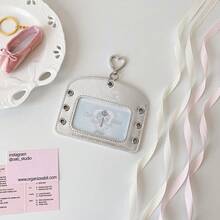 Ballerina Style DIY Ribbon Card Holder, Student Silver Shiny 3-Inch Idol Card Pouch, Backpack Accessory - Ribbon Card Holder - View 12
