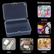 15 Transparent Lidded Card Boxes, Durable Stackable Mini Storage Boxes For Storing Playing Cards, Business Cards, Cards, Clips, Etc., Saving Desktop Space, Suitable For Home And Office Use, Card Storage Box, Desktop Drawer Organizer Box, Household Storage Container - Clear - View 3