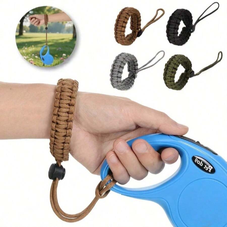 1pc Anti-Slip Retractable Pet Collar Leash With Wrist Strap, Adjustable Chest/Back Harness, Safety Strap, Non-Slip Wrist Strap, Retractable Leash Accessory