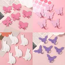 Butterfly-Shaped Decorative Wall Hooks In 1/3/5 Packs, No Drilling Required, Minimalist Style. Can Be Used To Hang Keychains, Coats, Towels, Hats, Jewelry, Umbrellas, Etc. Suitable For Living Rooms, Bedrooms, Offices - Pink - View 2
