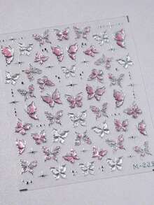 1pc 5D Nail Art Stickers Fragment Colourful Shell Light Butterfly High Quality Nail Stickers Spring Nail Art Decal Design Manicure Nails Nail Supplies - 多色-2 - 查看 4