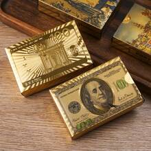 1 Hộp Bài Tây Mạ Vàng - Bộ bài PVC Chống Nước, Bài Poker Mạ Vàng Hình Tiền Đô La, Phù Hợp Cho Mọi Dịp - Đồ Dùng Tiệc Theo Chủ Đề Đa Năng, Bài Poker Nhựa PET Mạ Vàng - vàng - Xem 8