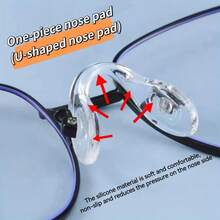 5/8pcs U Shape Silicone Conjoined Eyeglass Soft Nose Pads For Glasses Anti-Slip Insert Nose Pad - Multicolor - View 7