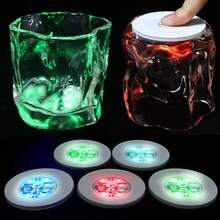 10个装LED杯垫灯、LED贴纸灯、LED瓶灯、杯架灯，7色RGB LED瓶灯，适用于葡萄酒瓶，可用于夜店、俱乐部、婚礼、酒吧、派对、圣诞节、万圣节装饰 - 彩色 - 查看 3
