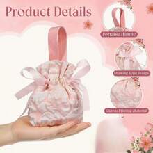 10pcs Elegant Candy Bags, Suitable For Weddings, Minimalist Design Candy Bags, Premium Party Candy Bags, High-Quality Fabric Candy Bags - View 4