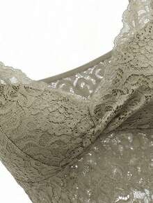 性感蕾丝V领带垫吊带露脐上衣，修身显瘦露背设计，休闲夏季 - 綠色 - 查看 8