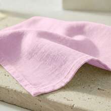 12pcs Solid Color Cloth Napkins, Washable Cotton Table Napkin For Household Dining Fall Autumn Decor Wedding Hotel 45*45cm - 淺粉色 - 查看 3