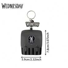 MGM 1PC Wednesday Officially Licensed Squishy Keychain 3D Figurine Bag Clip Anime Figure Keychain Cute Cartoon Collector Keyring Backpack Decor Birthday Christmas Gift - FB-cR2777 - View 3